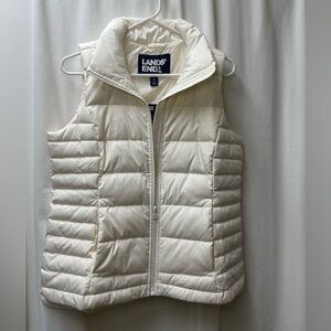 Lands' End Off-White Quilted Vest